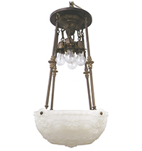 Bowl Lamp with Exposed Hanging Lights