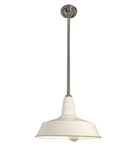 Industrial Light with White Enameled Shade