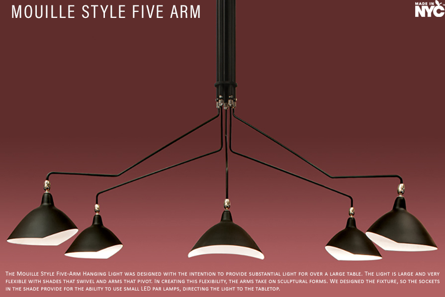 Mouille Style Five Arm